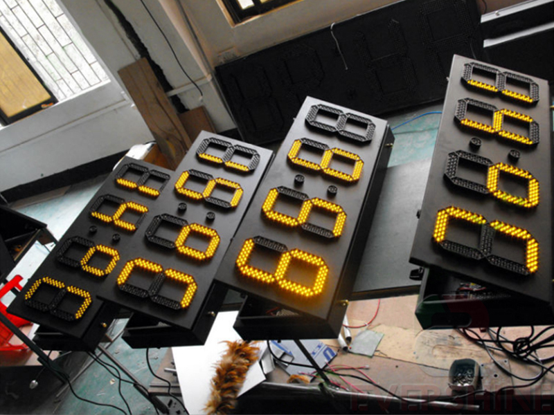 10 inch 88:88 Amber led time temperature sign outdoor